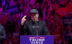 Musk, Elon Musk parla al comizio di Donald Trump al Madison Square Garden di New York